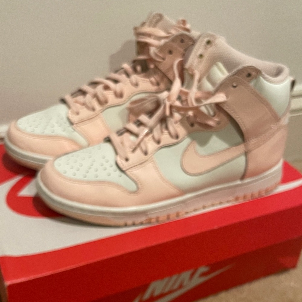 Nike Women's Blush and Cream High-Top Sneakers
